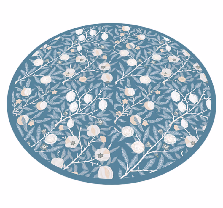 Floral Patterned Round circular vinyl carpet - TenStickers