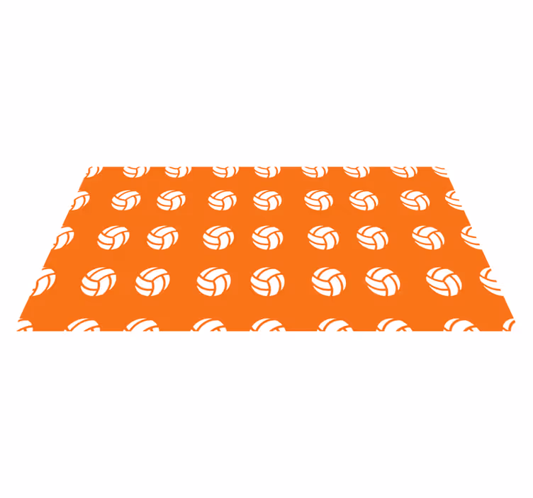Orange Volleyball Pattern game vinyl carpet - TenStickers
