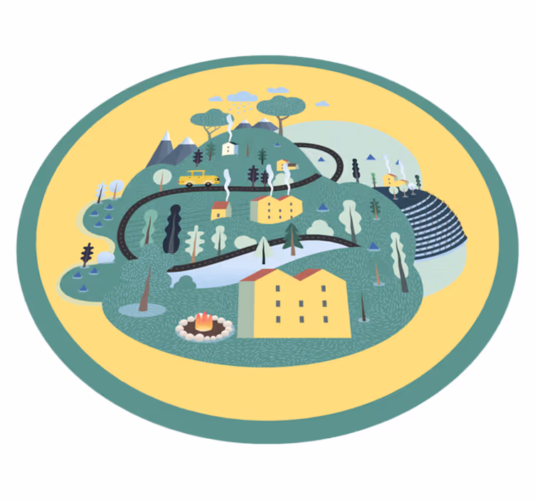 Playful Landscape Journey road vinyl carpet - TenStickers