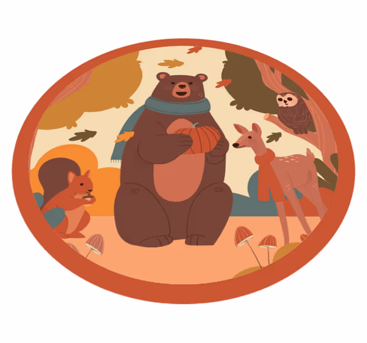 Forest Animal Friends nursery vinyl carpet - TenStickers