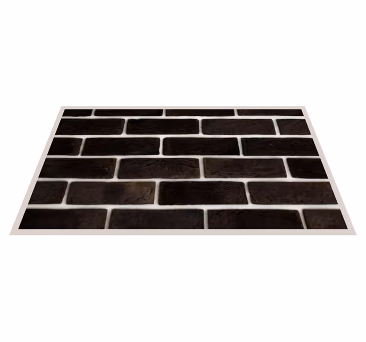Black brickpattern stone effect vinyl carpet - TenStickers