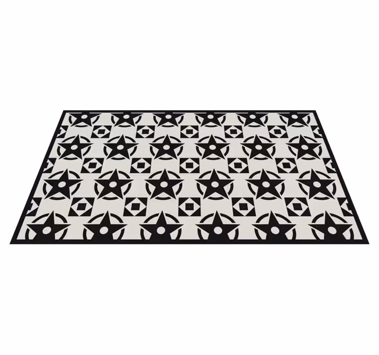Black star pattern modern vinyl carpet - TenStickers