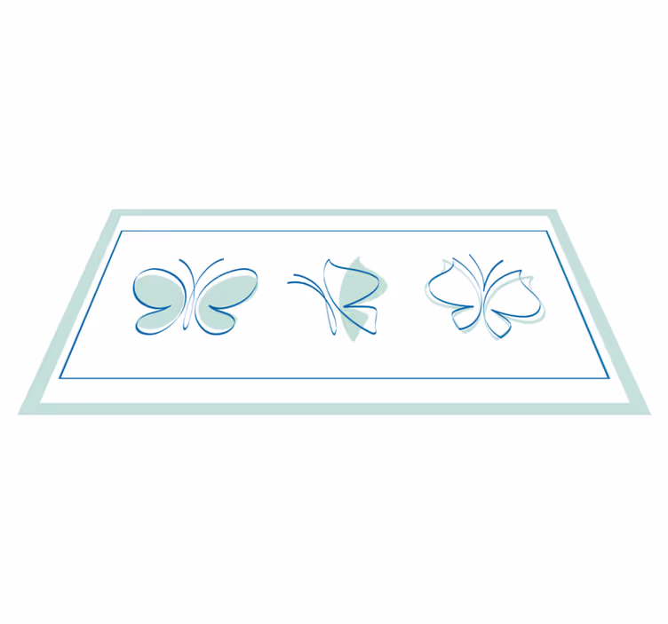 Butterfly Trio Motif animal vinyl carpet - TenStickers