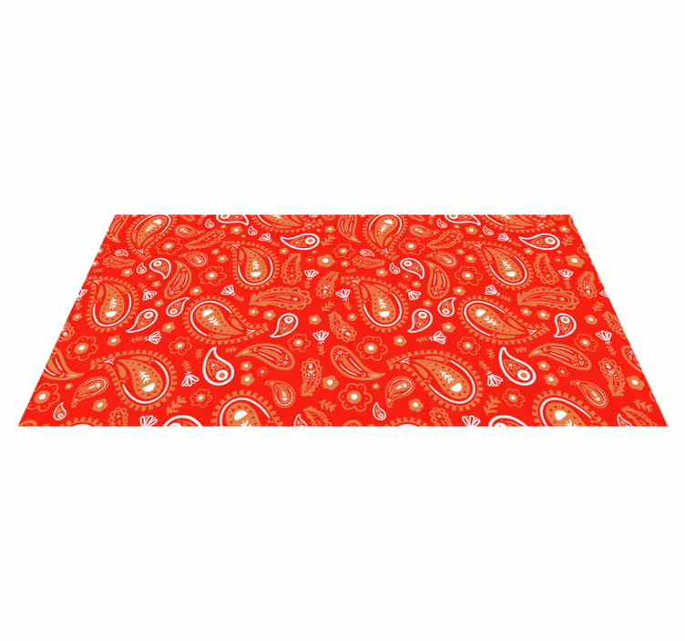 Vibrant Paisley Print mosaic vinyl carpet - TenStickers