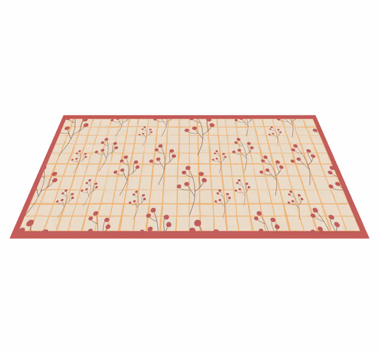 Squarred grid pattern floral vinyl carpet - TenStickers