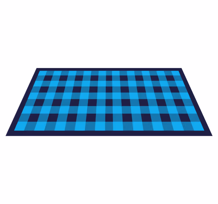 Azure Checked Motif geometric vinyl carpet - TenStickers