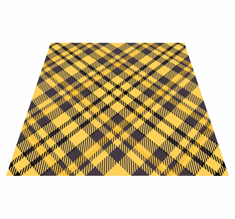 Yellow and Black Pattern striped vinyl carpet - TenStickers