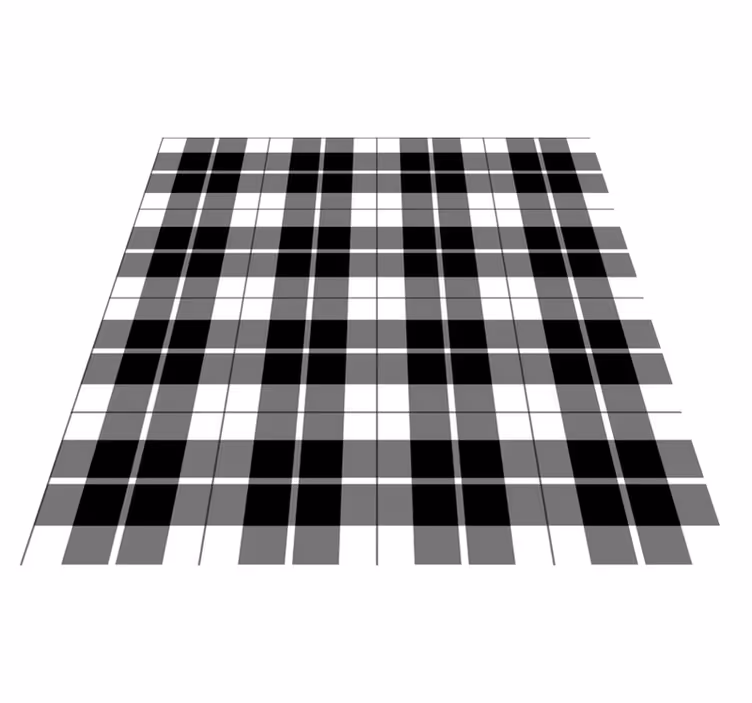 Black And White Check geometric vinyl carpet - TenStickers