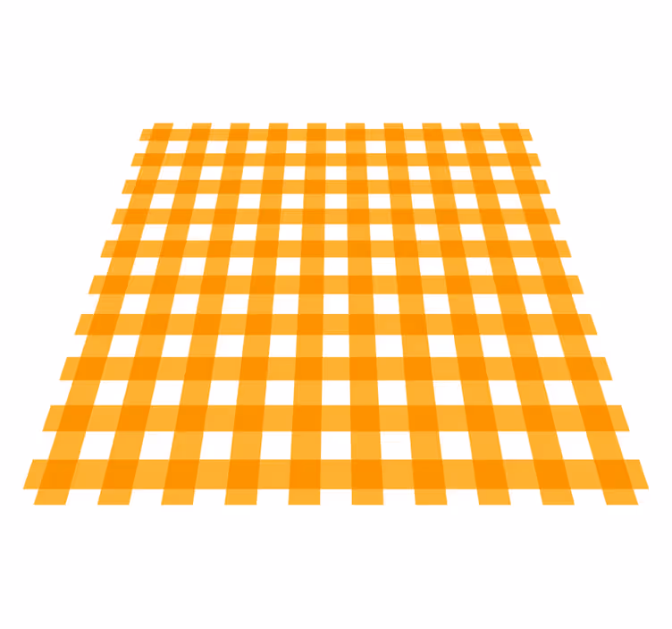 Orange checkered motif kitchen vinyl carpet - TenStickers