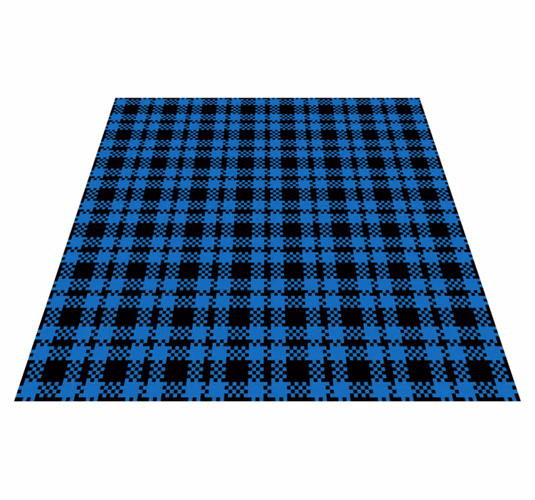 Blue Checker Pattern tile vinyl carpet - TenStickers