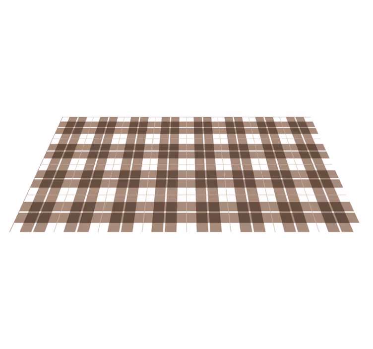 Brown Plaid Print tile vinyl carpet - TenStickers