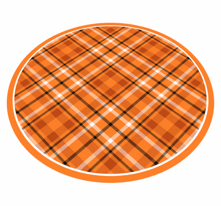 Orange pattern with brown lines circular rug - TenStickers