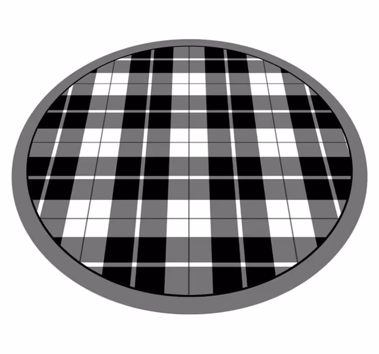 Checkered Grid circular vinyl carpet - TenStickers