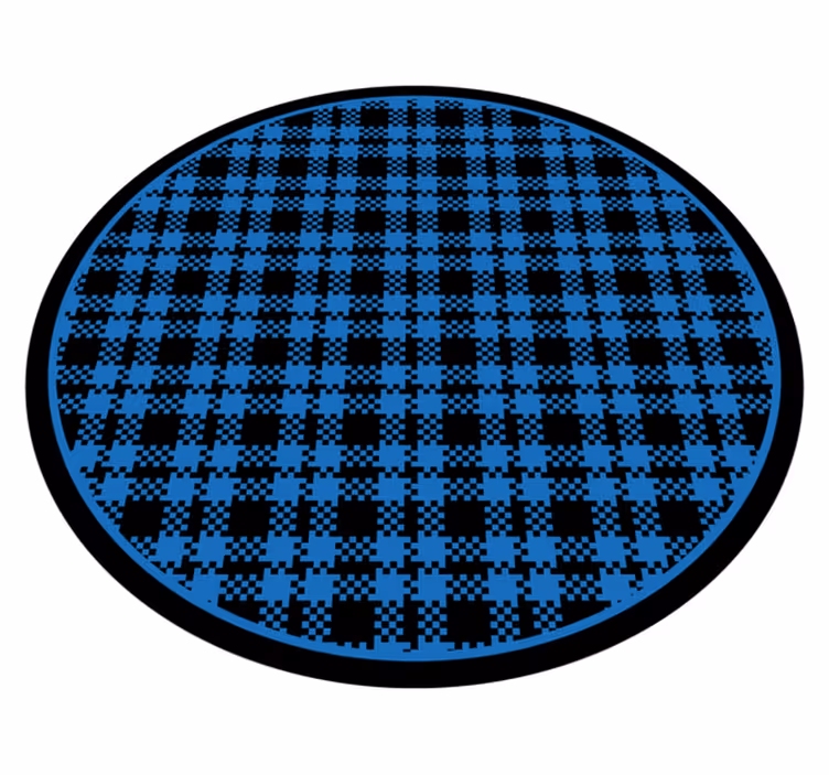 Checked Composition circular vinyl carpet - TenStickers