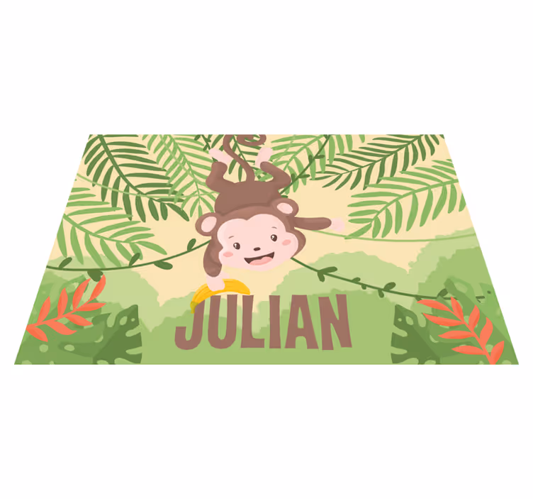 Playful Monkey Theme custom vinyl carpet - TenStickers