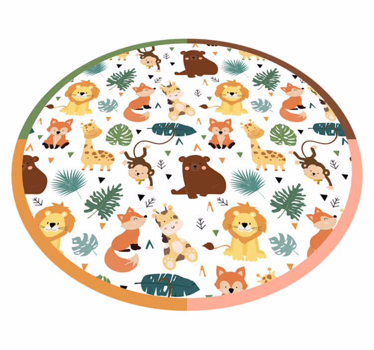 Colorful Jungle Friends animal vinyl carpet - TenStickers