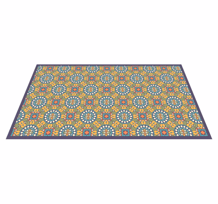 Colorful yellow composition mosaic vinyl carpet - TenStickers