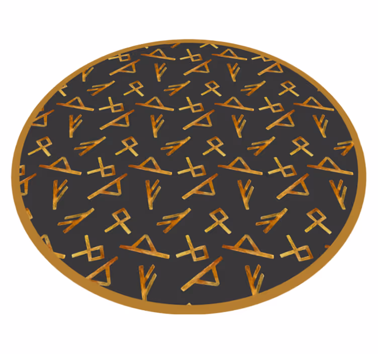 Abstract Golden Shapes geometric vinyl carpet - TenStickers