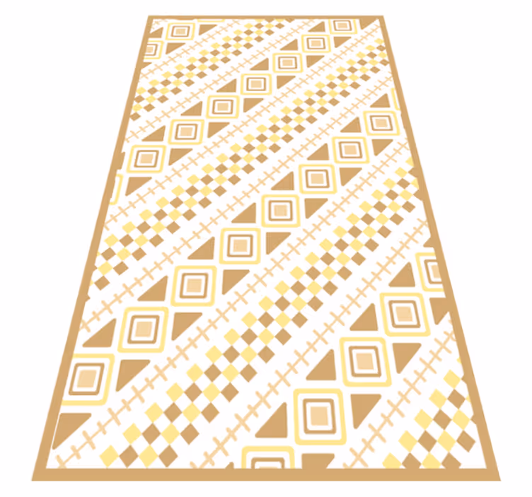 Yellow pattern mosaic geometric vinyl carpet - TenStickers
