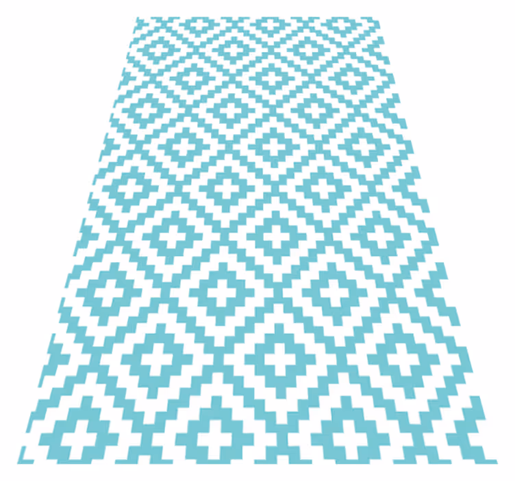 Turquoise Pattern geometric vinyl carpet - TenStickers