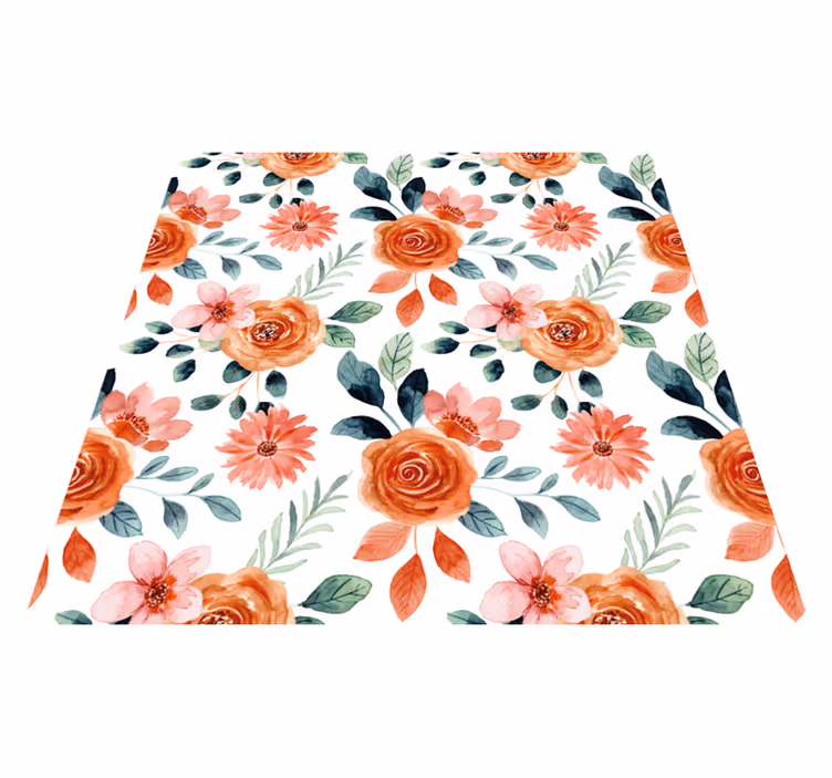 Blooming Delight floral vinyl carpet - TenStickers