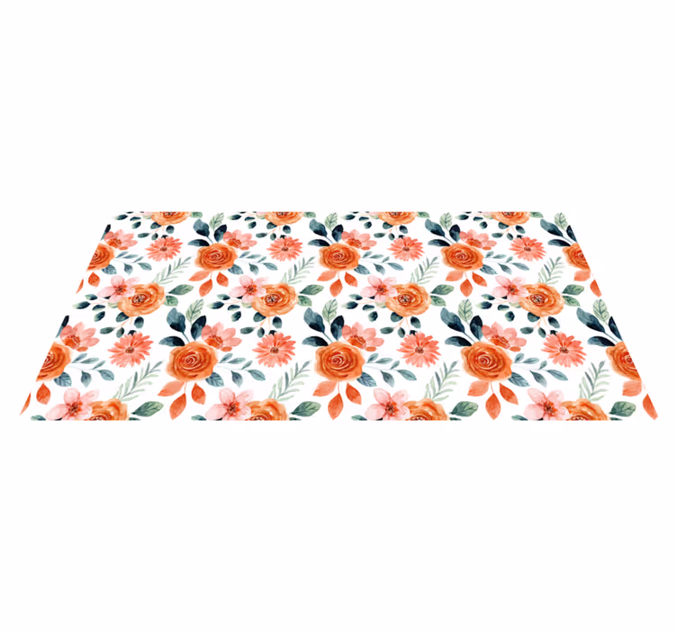 Delightful Botanical Motif floral vinyl carpet - TenStickers