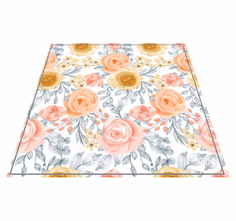Floral pink shades floral vinyl carpet - TenStickers