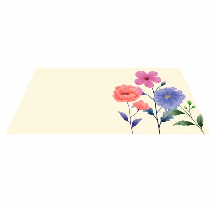 Floral vinyl carpet vibrant botanical design - TenStickers