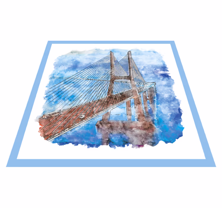 Suspension Bridge Artwork bathroom vinyl carpet - TenStickers