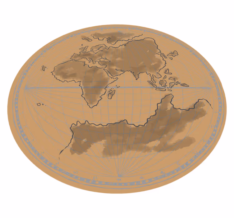 Global Map Contour world map vinyl carpet - TenStickers