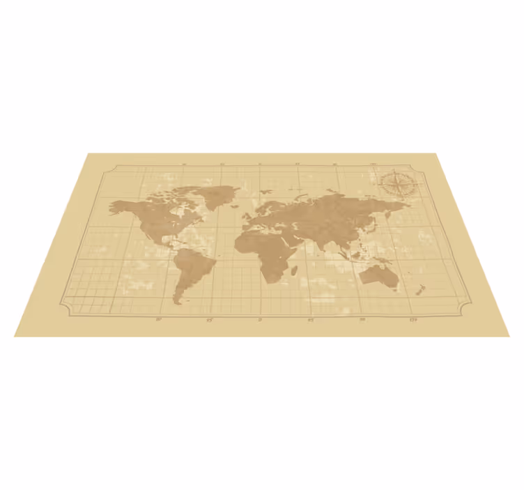 Vintage graphic map world map vinyl carpet - TenStickers