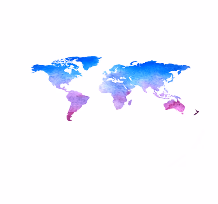Circular watercolor texture. world map vinyl carpet - TenStickers
