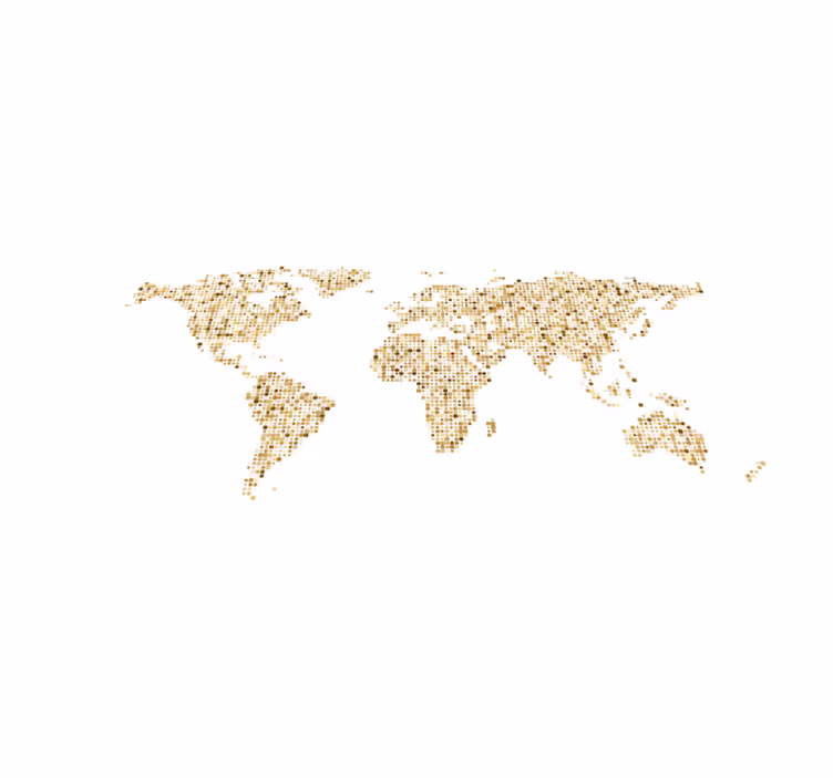 Golden Map Outline world map vinyl carpet - TenStickers