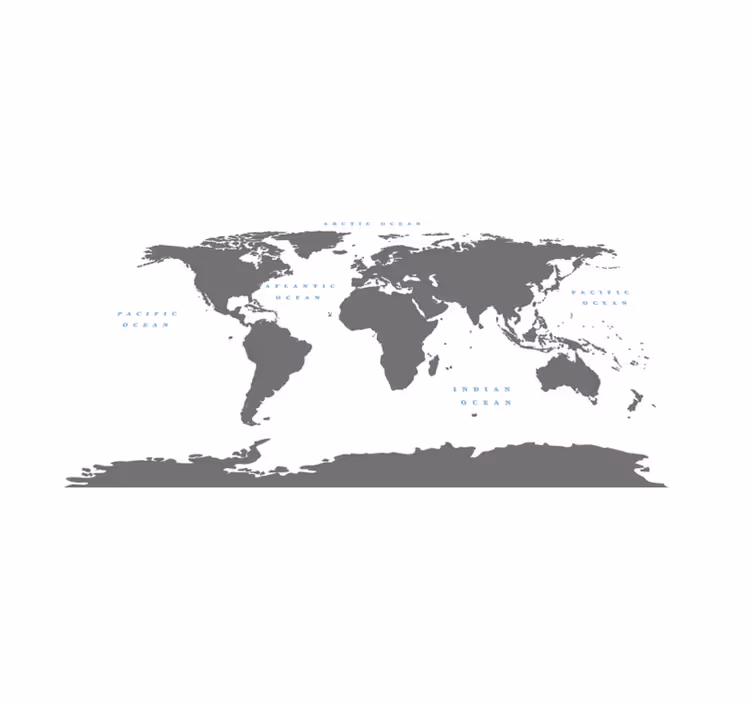 Stylized world map living room vinyl carpet - TenStickers