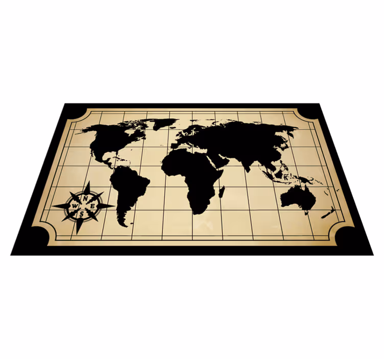 World map vinyl carpet world map design - TenStickers