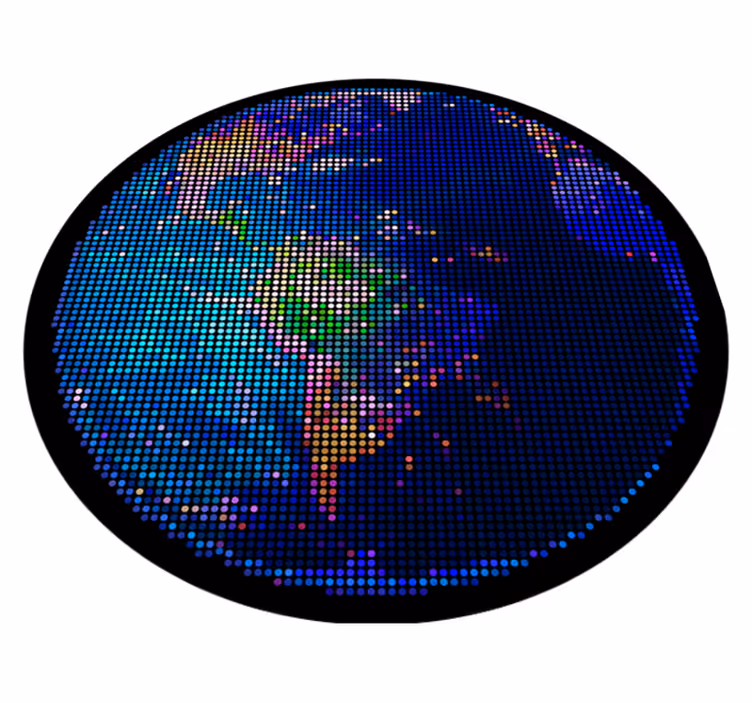 Disco earth ball world map vinyl carpet - TenStickers