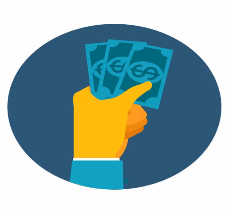Hand Holding Cash kids vinyl carpet - TenStickers