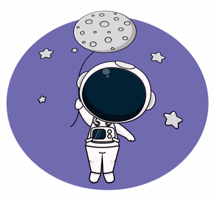 Astronaut with Balloon kids vinyl carpet - TenStickers