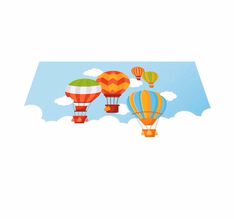 Colorful Hot Air kids vinyl carpet - TenStickers