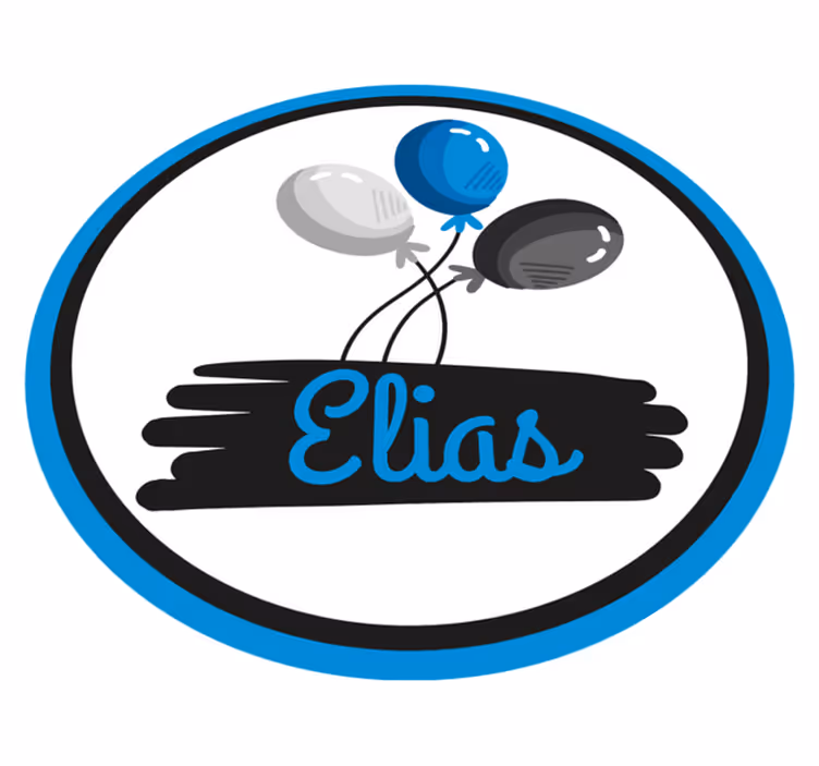 Personalised grey and blue balloons kids vinyl carpet - TenStickers