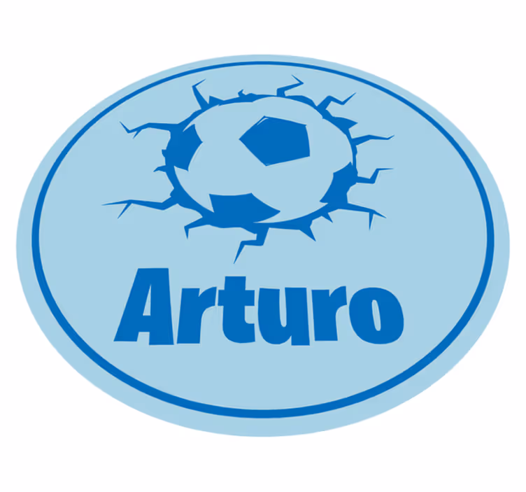Beaking football ball with name kids vinyl carpet - TenStickers