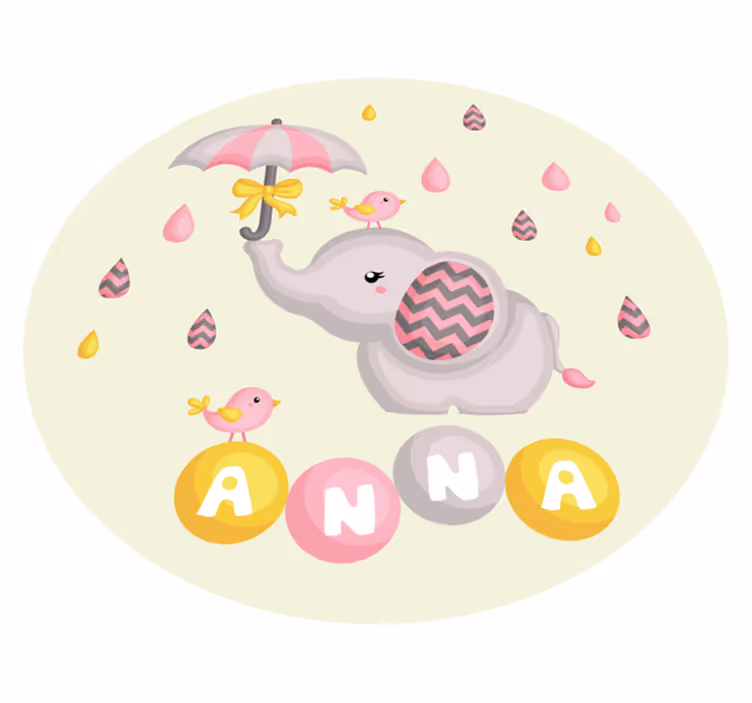 Cute Elephant Design custom vinyl carpet - TenStickers