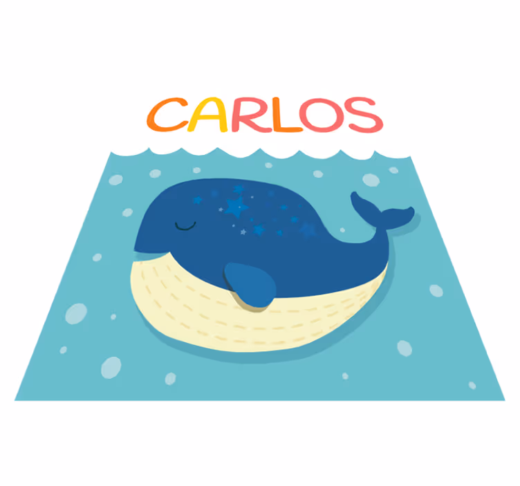 Whimsical Whale Scene custom vinyl carpet - TenStickers