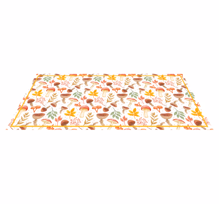 Mushroom Leaf Pattern nature vinyl carpet - TenStickers