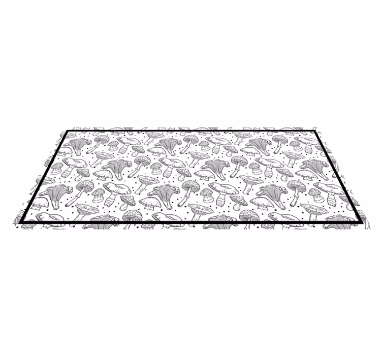 Mushroom Motifs nature vinyl carpet - TenStickers