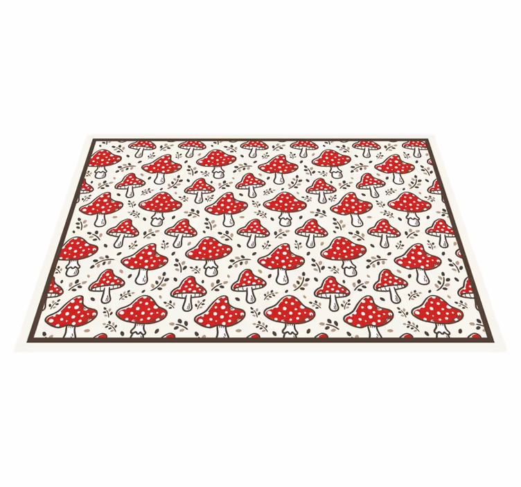 Playful Mushroom Motif nature vinyl carpet - TenStickers