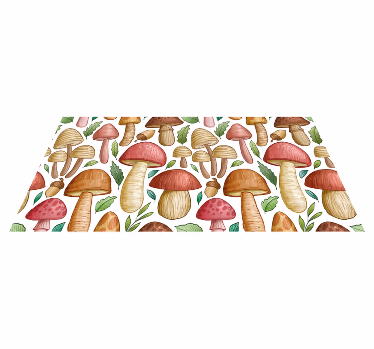 Playful Mushroom Variety nature vinyl carpet - TenStickers
