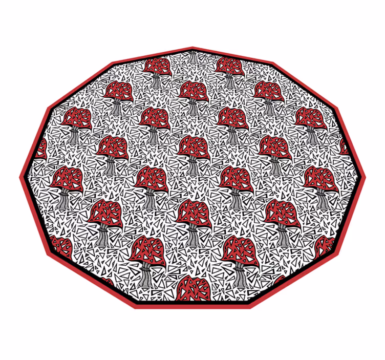 Artistic Mushroom Motif nature vinyl carpet - TenStickers