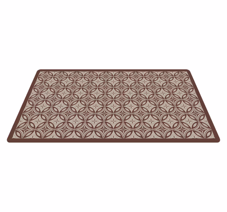 Brown Patterned Shapes mosaic vinyl carpet - TenStickers