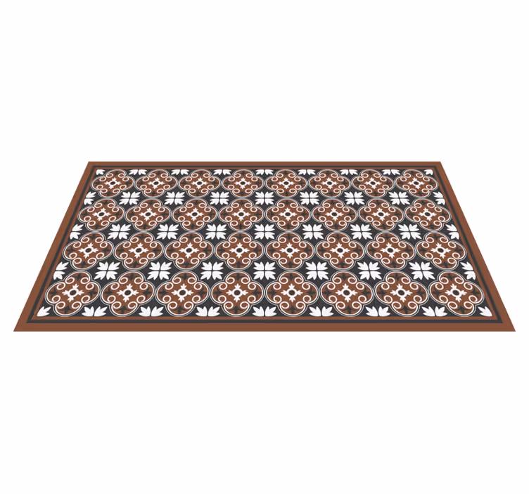 Complex floral arrangement mosaic vinyl carpet - TenStickers